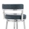 Armen Living Titana 30" Bar Height Swivel Blue Faux Leather and Brushed Stainless Steel Bar Stool 840254335196 - alternate 8